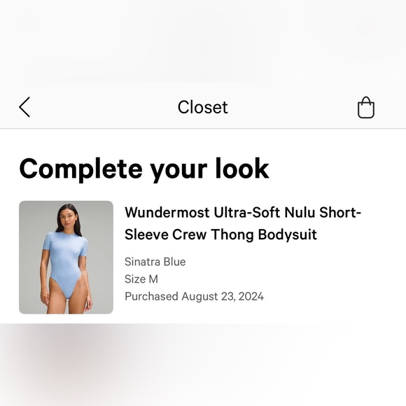 Lululemon Wundermost Ultra-Soft Nulu Short-Sleeve Crew Thong Bodysuit - Picture 3 of 3